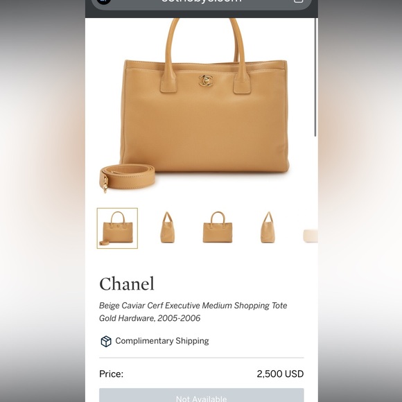 CHANEL Cerf Executive Tote Bag Beige Gold - Picture 17 of 17